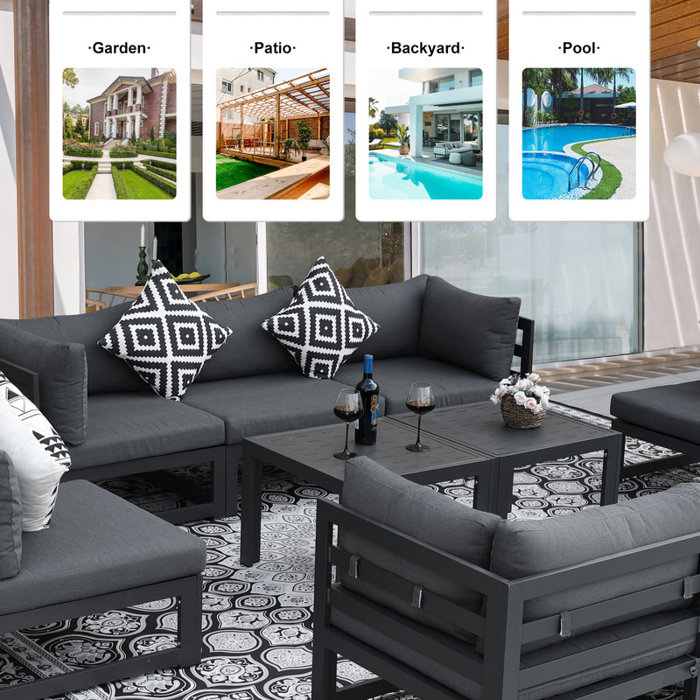 Latitude Run® Gille 8 Person Outdoor Seating Group with Cushions